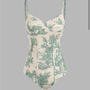 NWT Cider Bodysuit, off-white and green